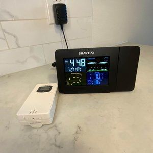 Open Box SMARTRO SC91 Wireless Projection Alarm Clock with Weather Station for B
